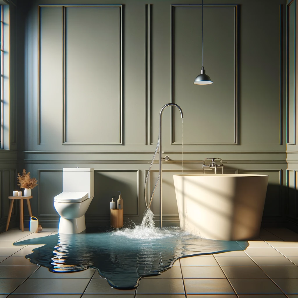 dégats d'eau dans une salle de bain